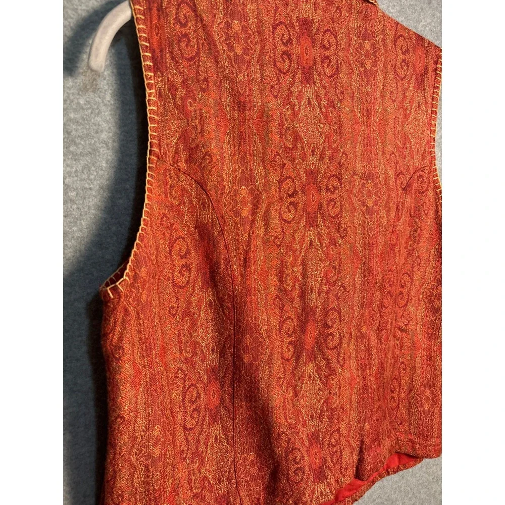 Vintage Units‎ Beaded Zip Vest Women Medium Boho Artsy Southwest Festival